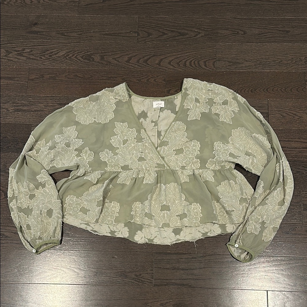 Wilfred green boho cropped tunic Medium